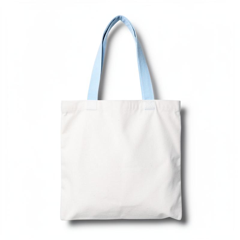 Tote bag de algodón con asas celestes